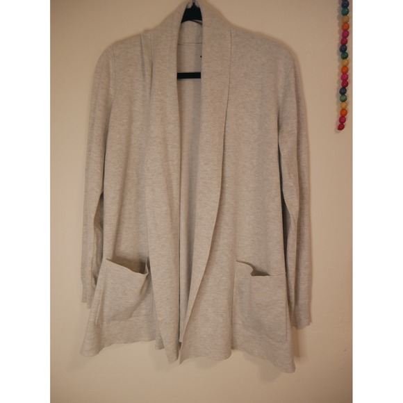 Cyrus Sweaters - Cyrus Womens Gray Heather Open Front Shawl Collar Cardigan Sweater Size M